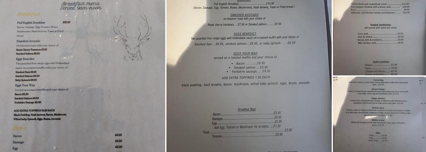 The New Derwent Bistro Malton Menu