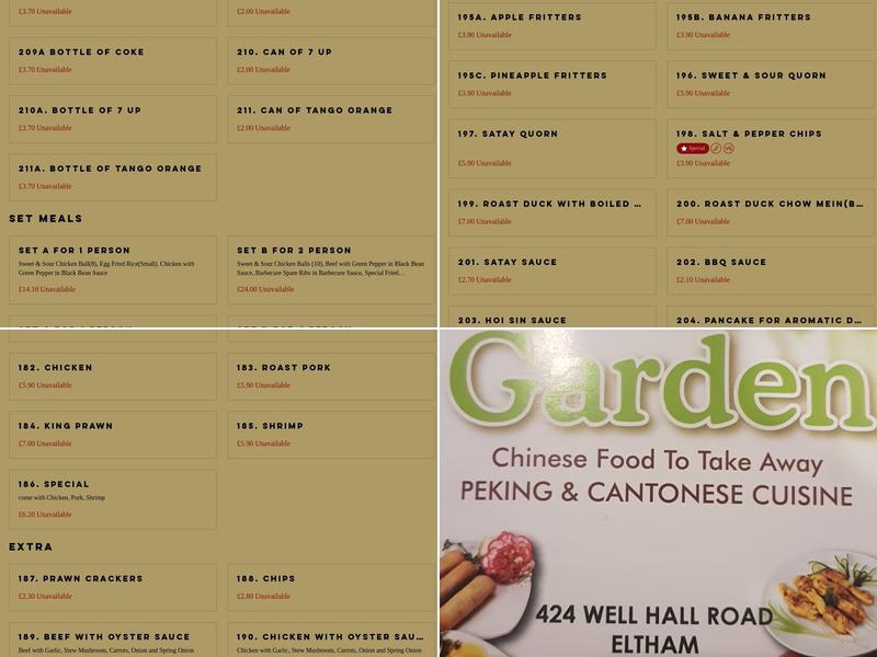 The Bamboo Garden Menu