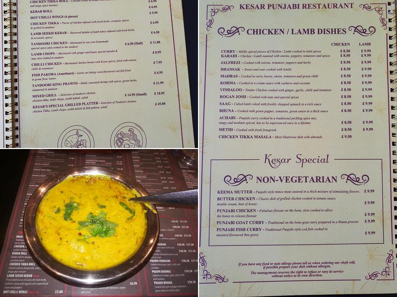 KESAR PUNJABI RESTAURANT Menu