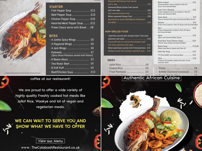 The Calabash Restaurant & Bar Menu