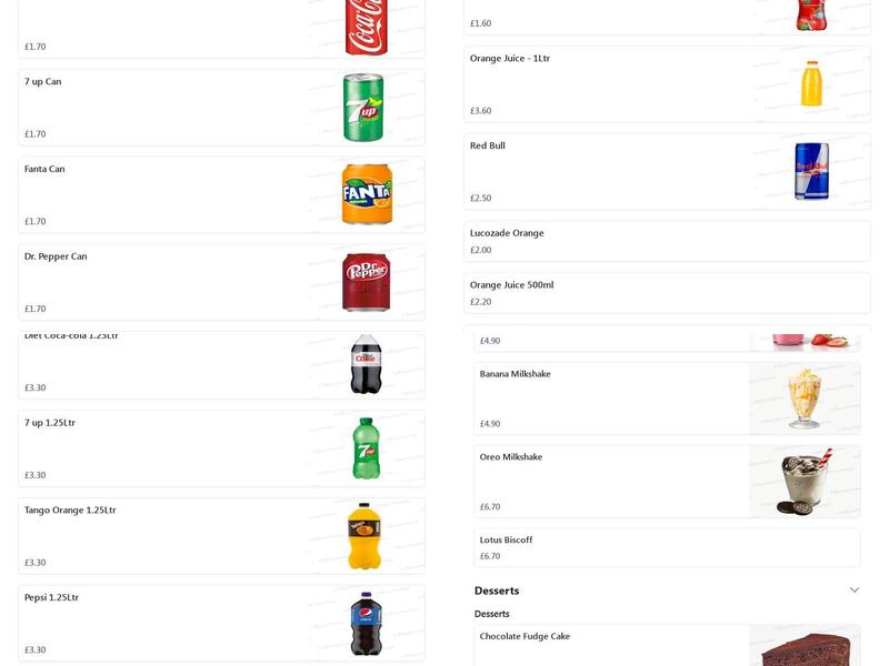 King Cafe - Morden Menu