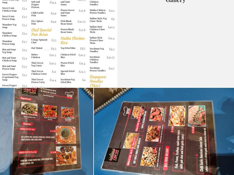 Chi Ni Restaurant Sutton Menu