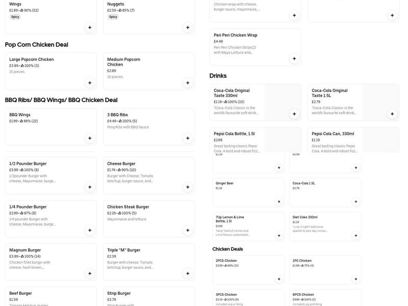 Morleys - Carshalton Menu