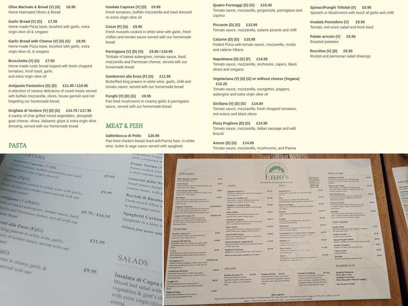 Enzo's Windsor Menu
