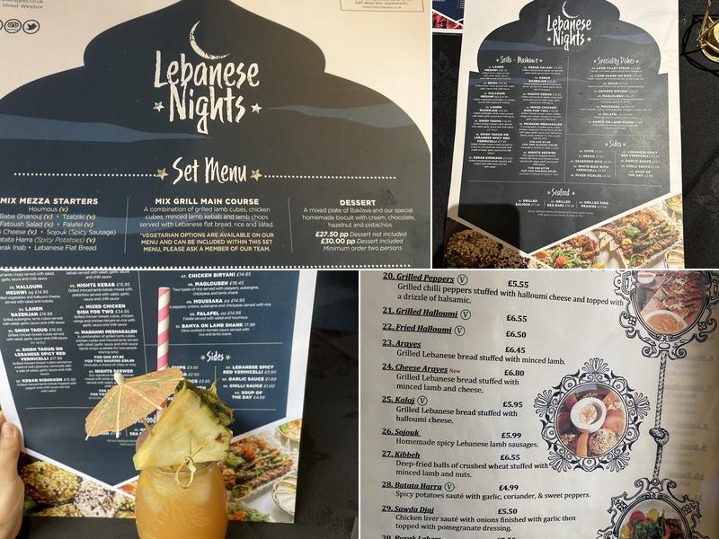 Lebanese Nights Menu