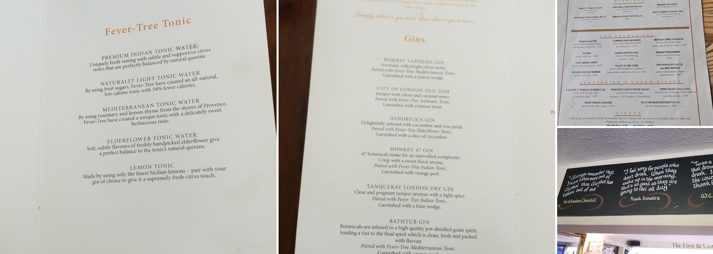 The Windsor Castle Menu