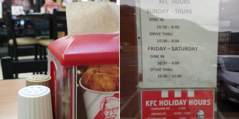 KFC Menu