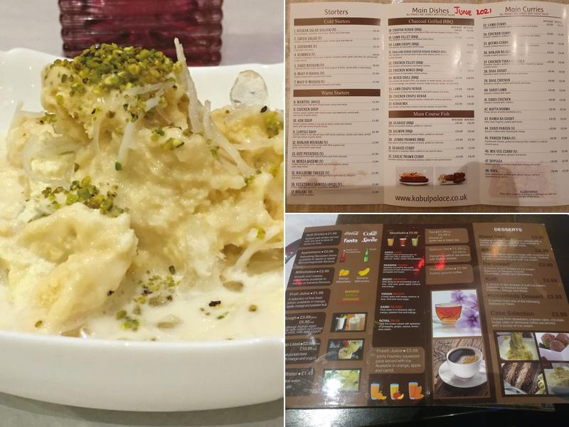 Kabul Palace Menu
