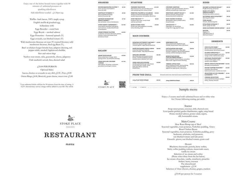 King & Lamb Restaurant Menu