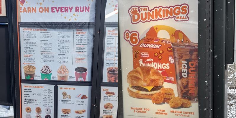 Dunkin' Menu