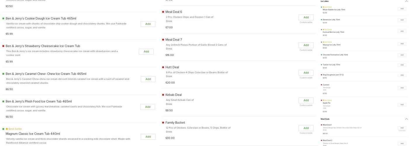 Chicken & Pizza Hott Menu