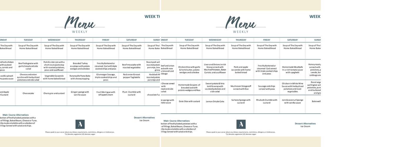 Manuka Tree Bistro & Restaurant at Priory View Menu