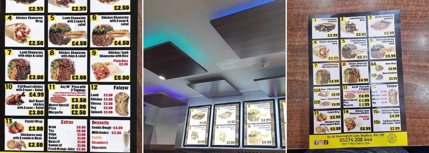 Nusret Shawarma (شاورمەی نوسرەت) Menu