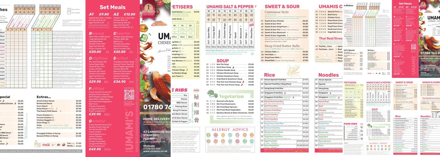 UMAMI'S Chinese Takeaway Menu