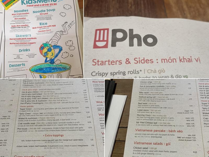Pho Menu