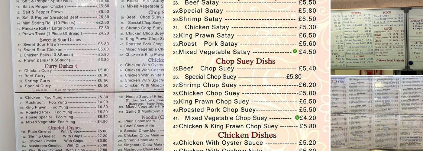 Newport Fish Bar and Chinese takeaway Menu