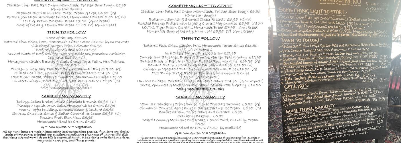 The Inn On The Green Menu