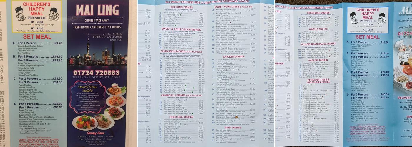 Mai Ling Menu