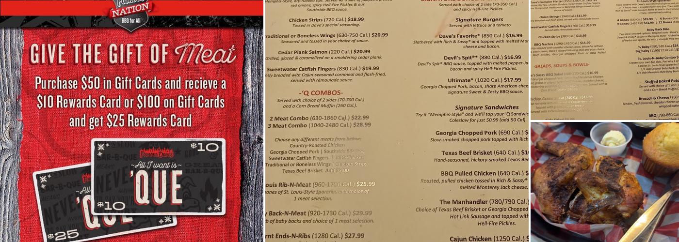 Famous Dave's Bar-B-Que Menu