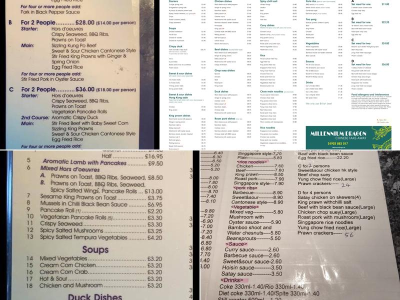 Millennium Dragon Menu