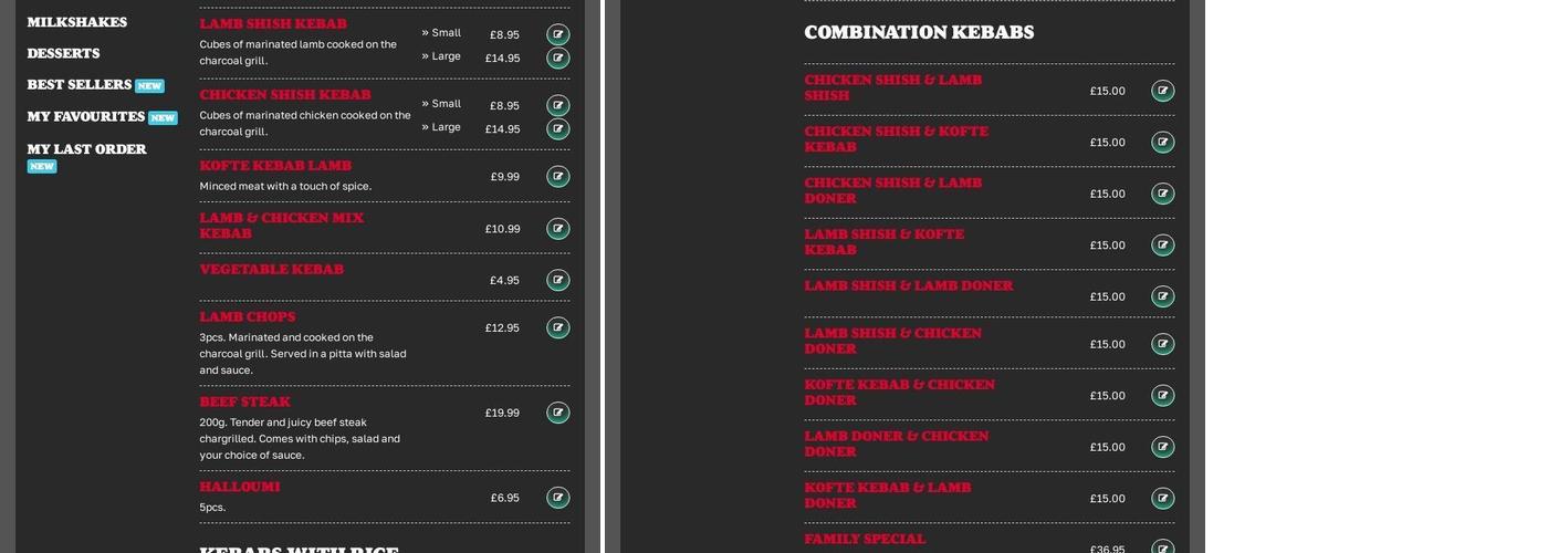 Guildford Kebab House Menu