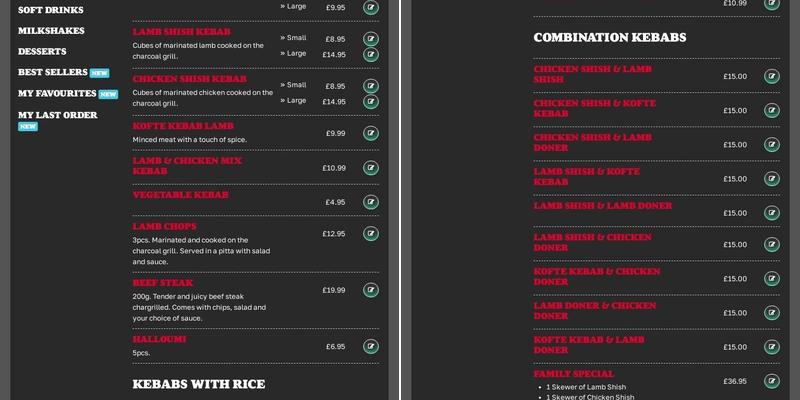 Guildford Kebab House Menu