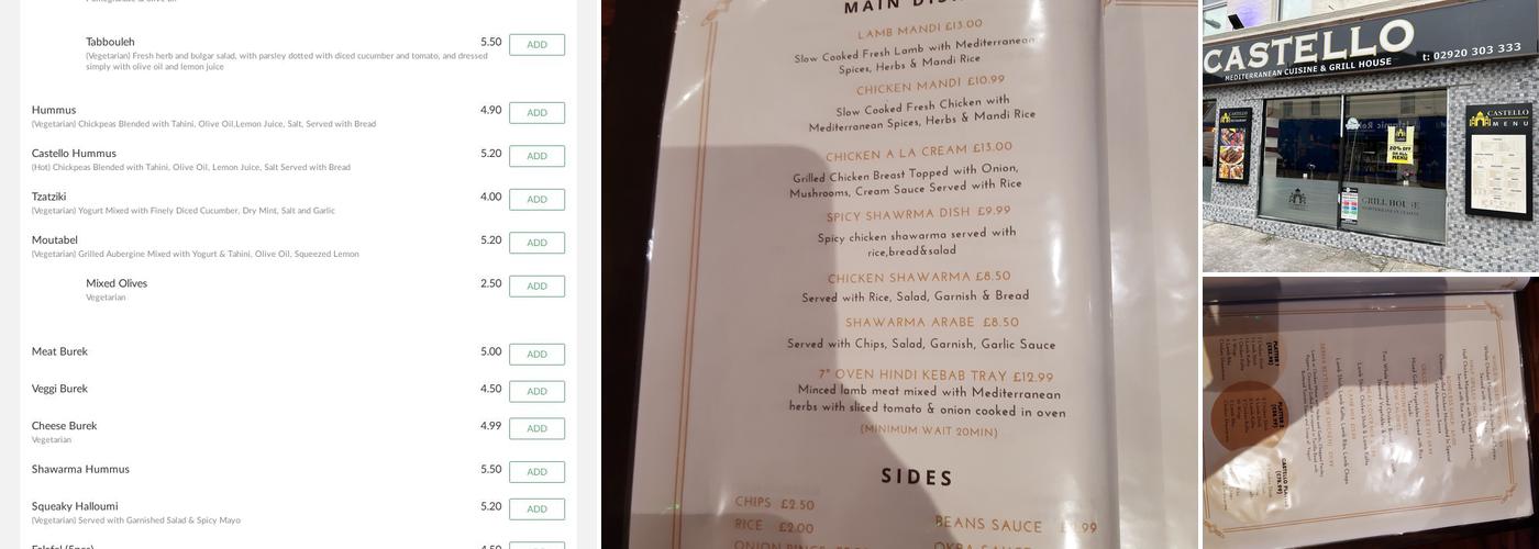 Castello Grill House Menu