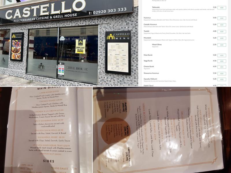 Castello Grill House Menu