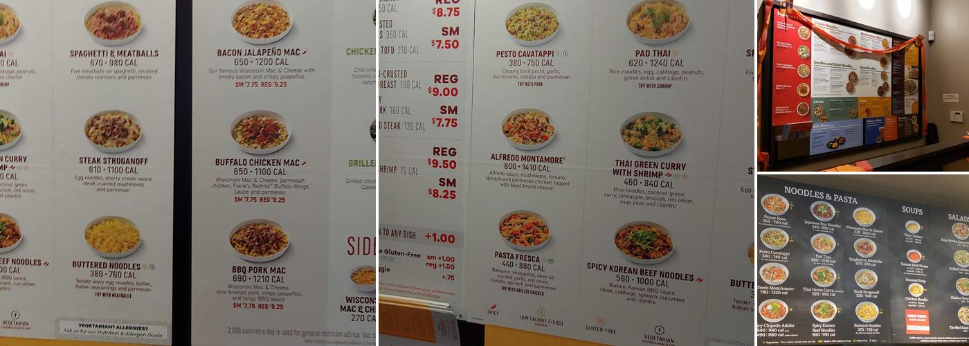 Noodles and Company Menu