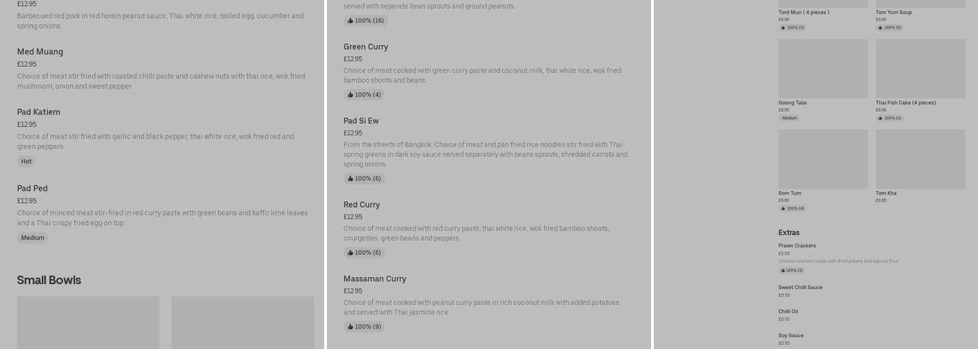 Tukka Thai Rickmansworth Menu