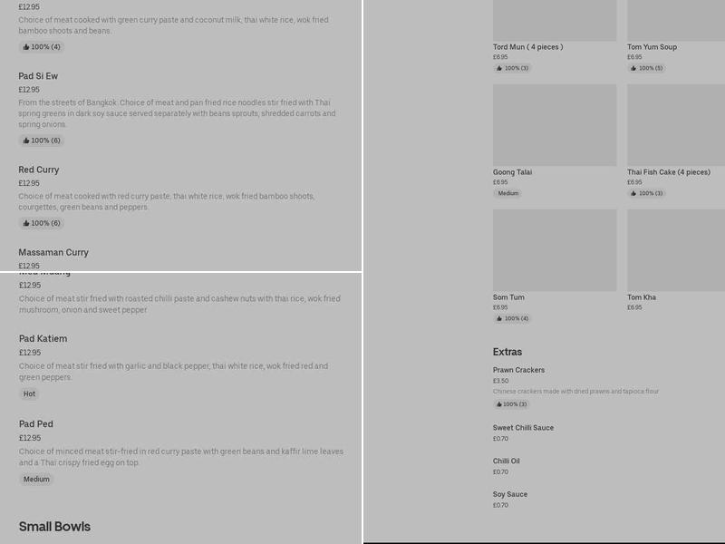 Tukka Thai Rickmansworth Menu