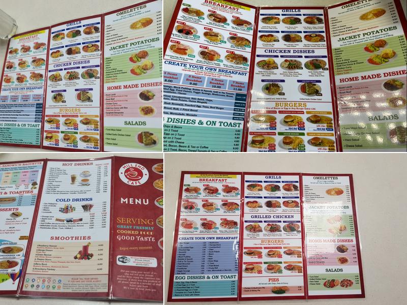 Mill End Cafe Menu