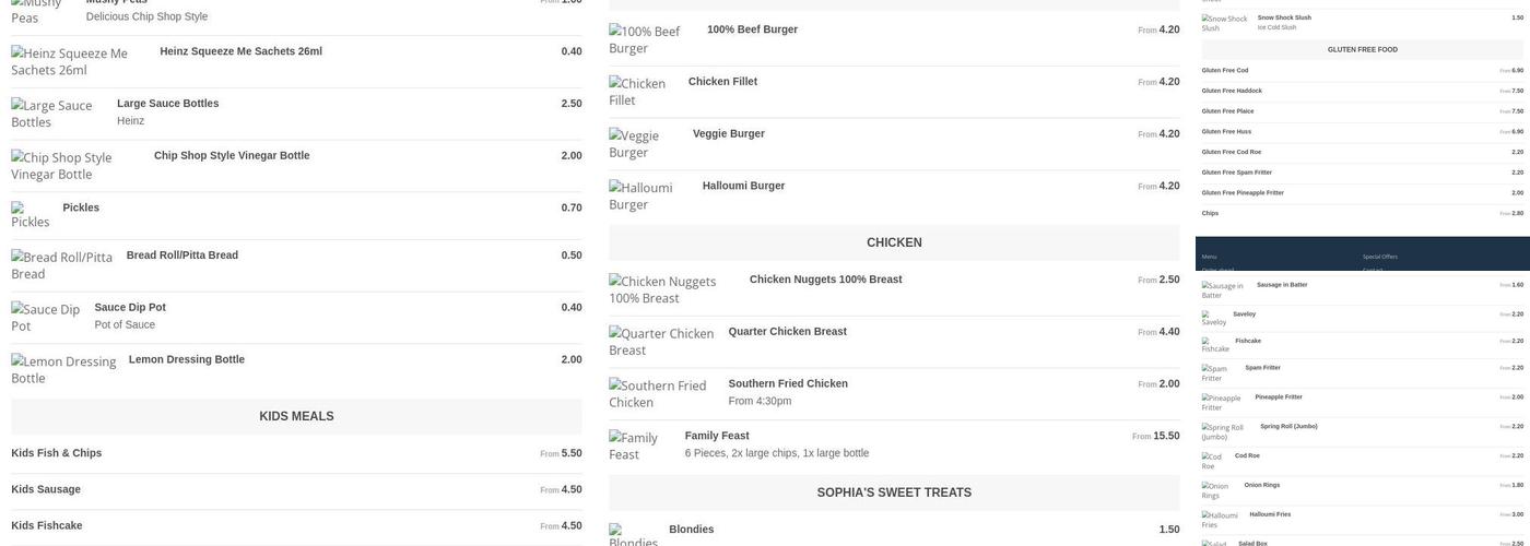 Barton's Fish & Chips Menu