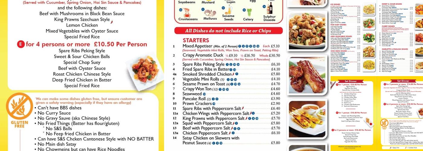 Jade Garden - Bourne Menu