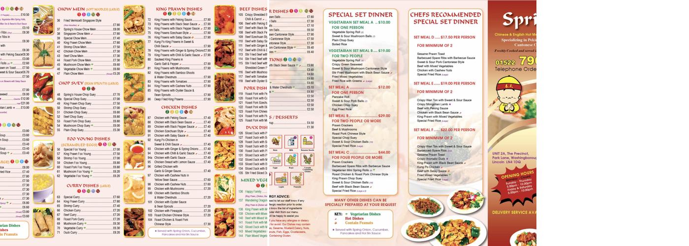 Spring Chinese Menu
