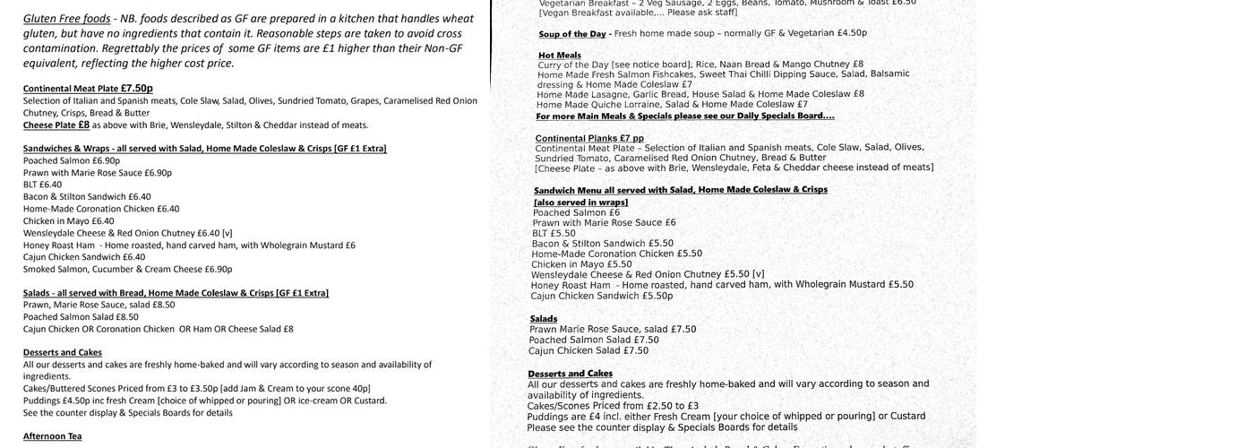 Solos Music Cafe Menu