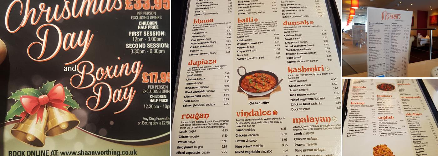 Shaan Indian Cuisine Menu