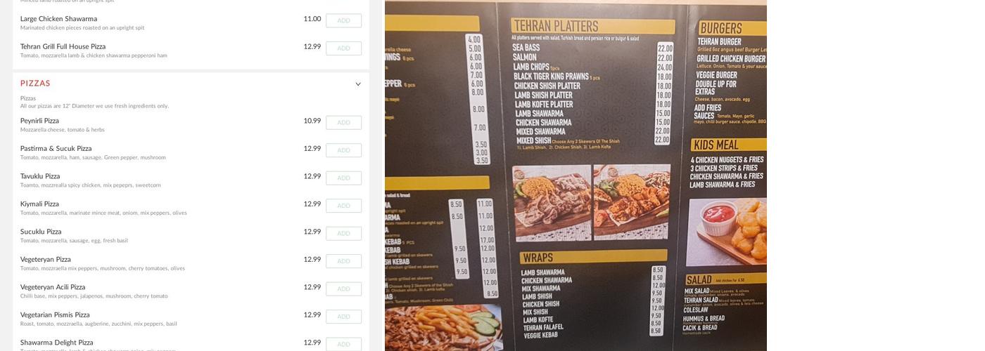 Weybridge Grill Menu