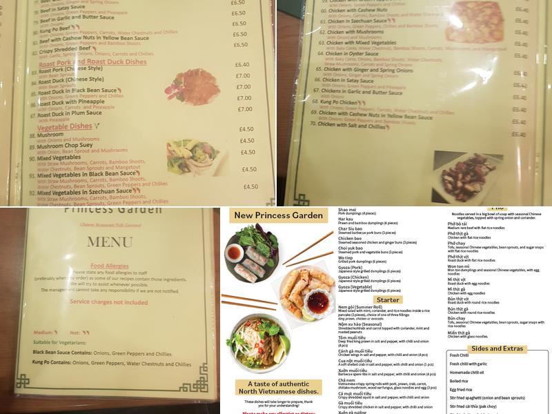 New Princess Garden Menu