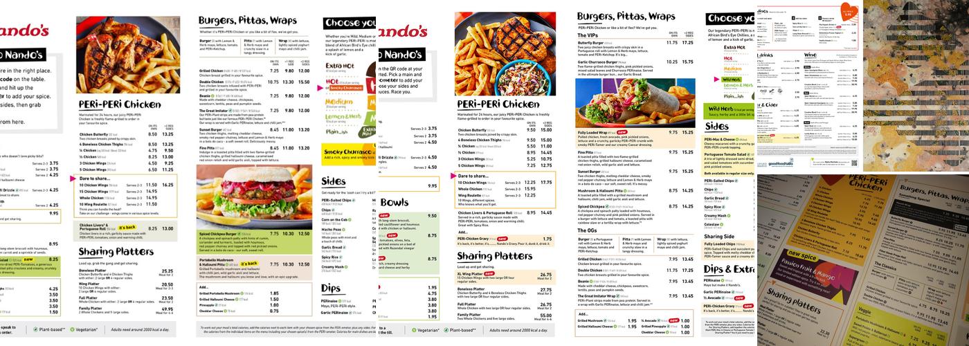 Nando's Glasgow - Sauchiehall Street Menu