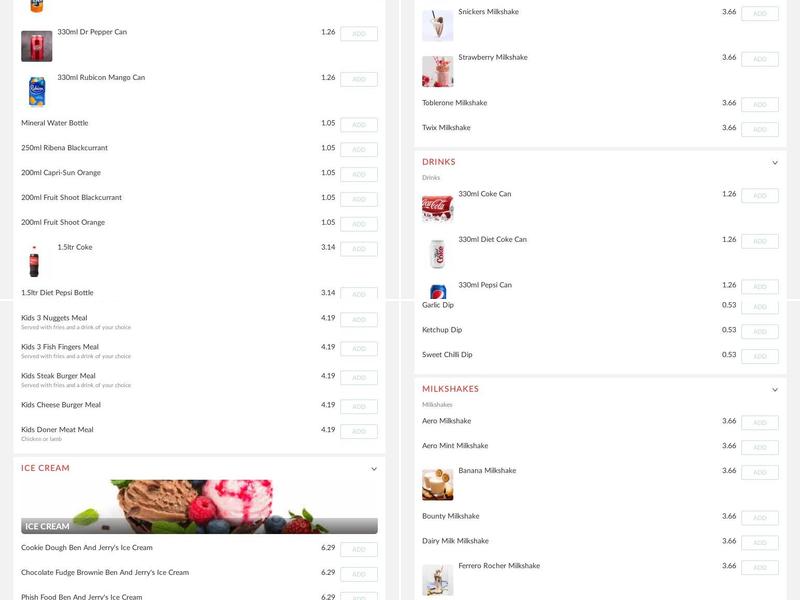 Bro's Peri Peri Menu