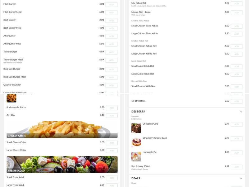 Crispy Chicken & Pizza Menu