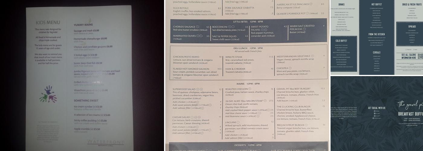 The Gravel Pit Brasserie & Bar Menu