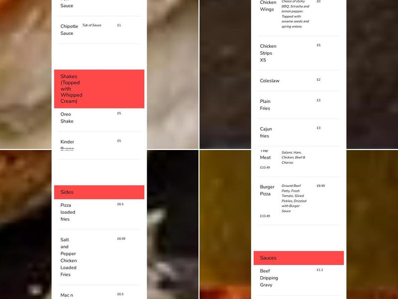 The Burger Bite Menu