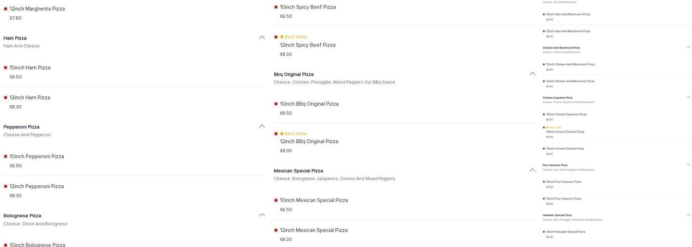 Big daddy’s grill Menu