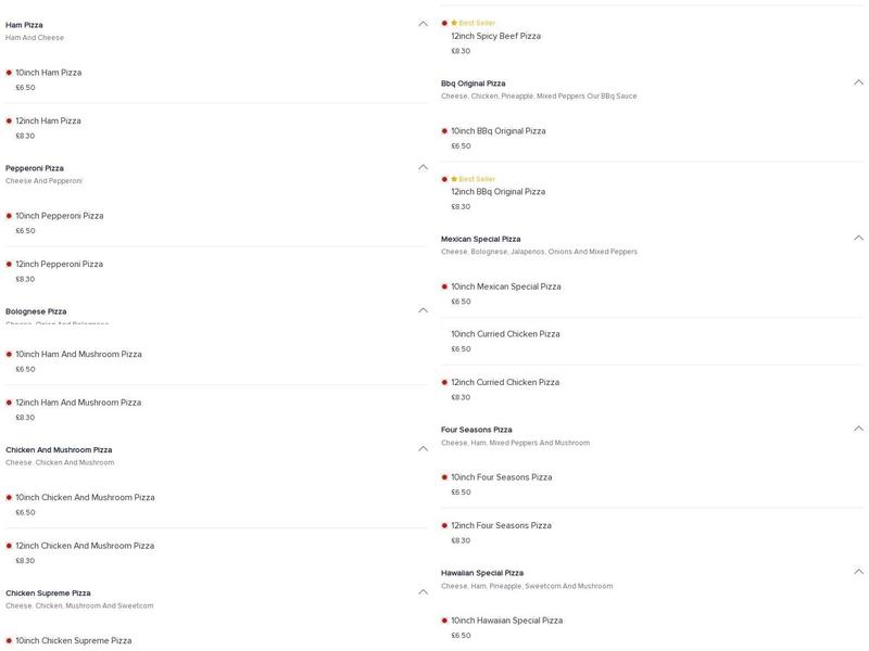 Big daddy’s grill Menu