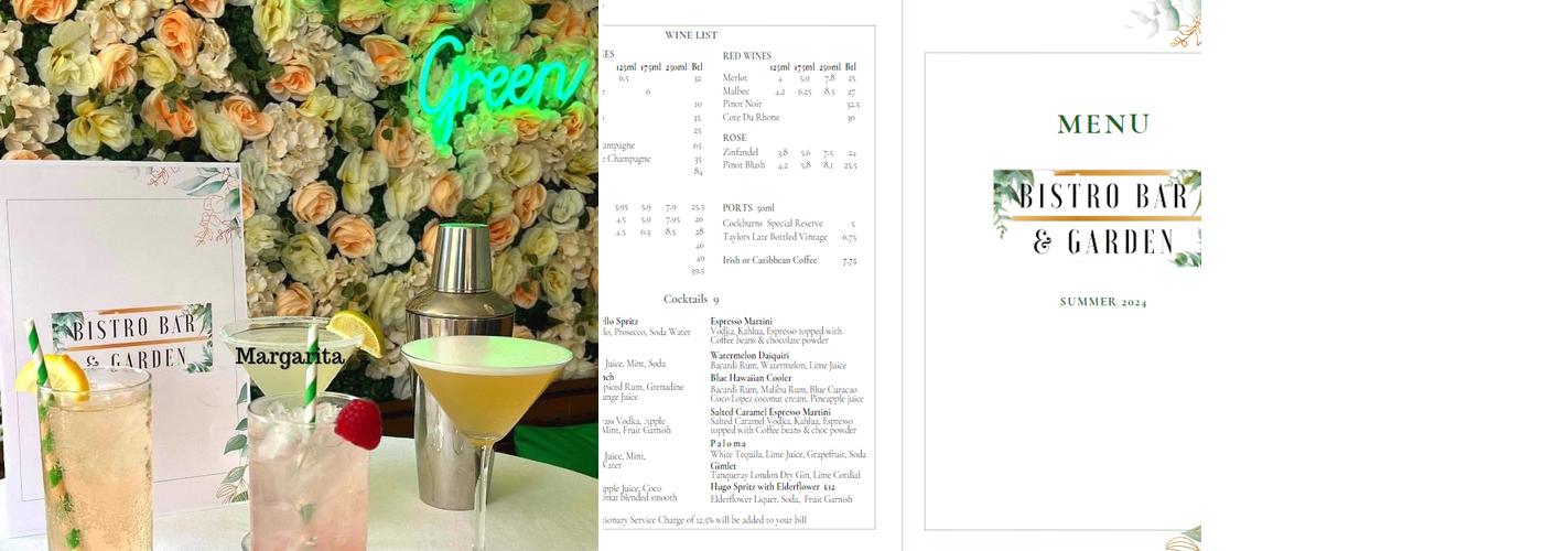 The Bistro Bar and Garden Menu