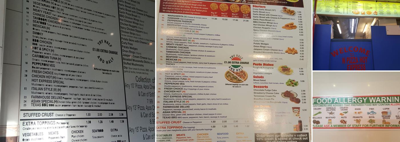 Pizza Hot Express (Worthing) Menu