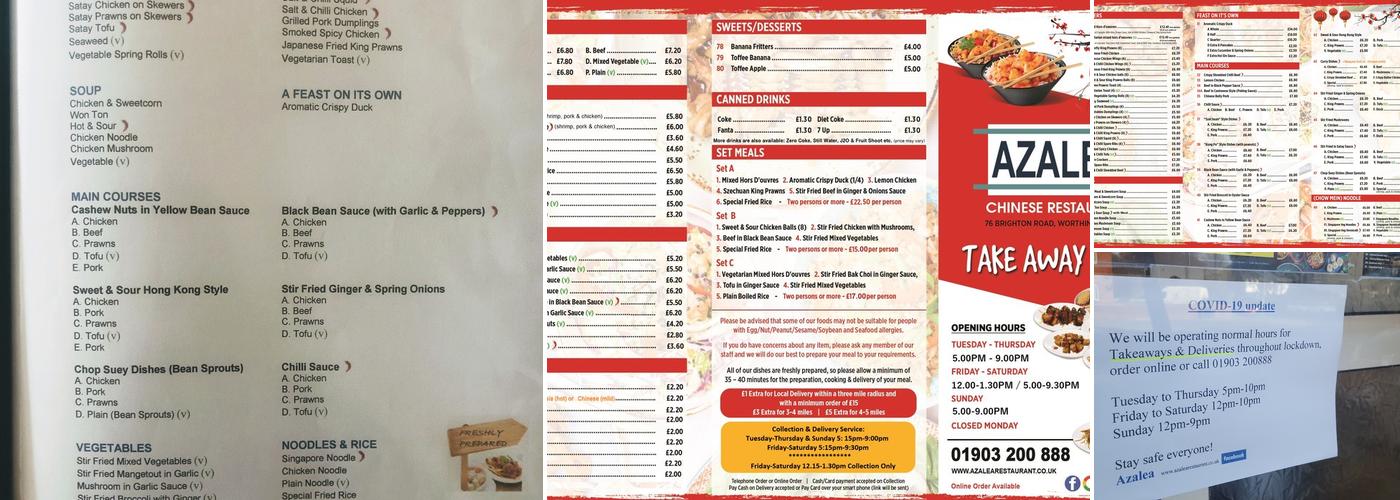 Azalea Chinese Restaurant Menu