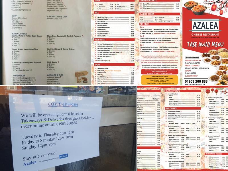 Azalea Chinese Restaurant Menu